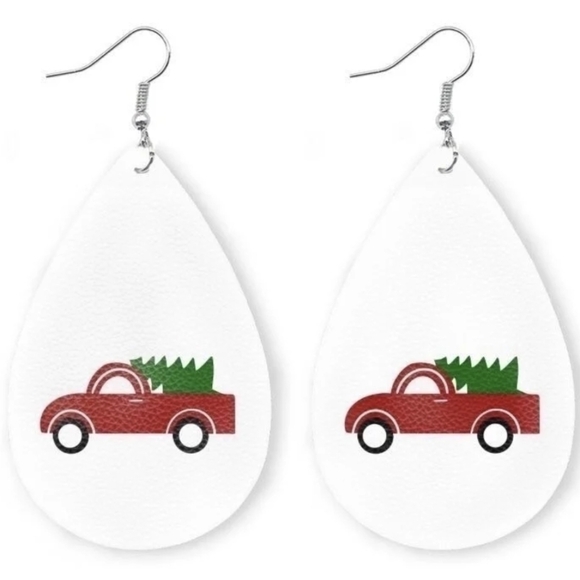 Christmas Truck Earrings - Picture 1 of 4